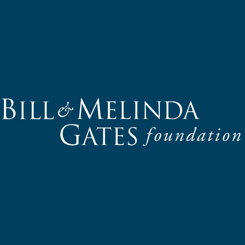 Bill & Melinda Gates Foundation logo on blue background